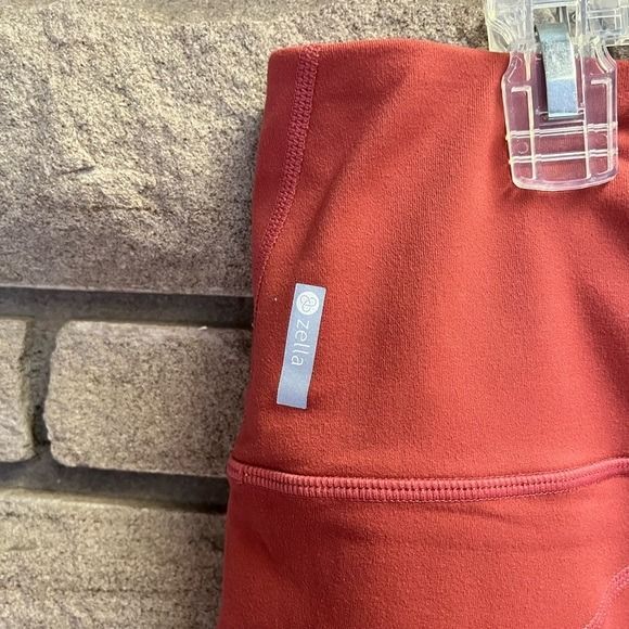 Zella Autumn High Waist Moto Ankle Leggings Coral Orange Mesh XL - Picture 6 of 11